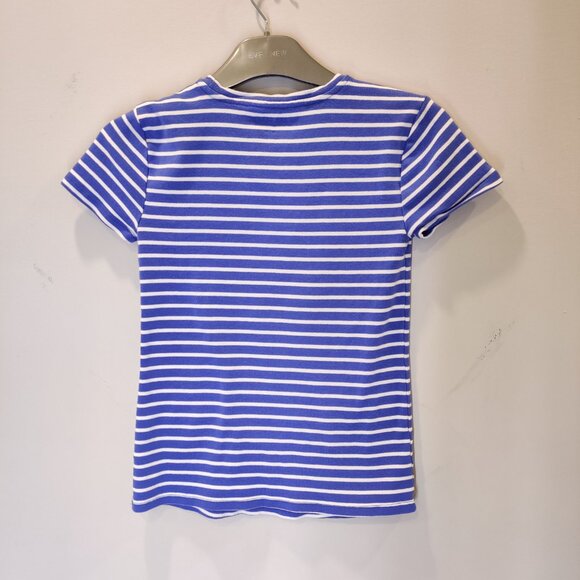 Joe Fresh Organic Cotton Blue Striped Short Sleeve Tee | XS - Picture 4 of 5
